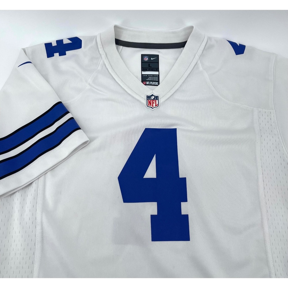 Nike Dallas Cowboys Dak Prescott 4 Youth Large White NFL Game Jersey HLV VIE